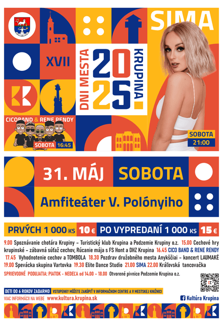DNI MESTA KRUPINA 31.5.2025 •  SIMA, Cico band, Cechové hry krupinské